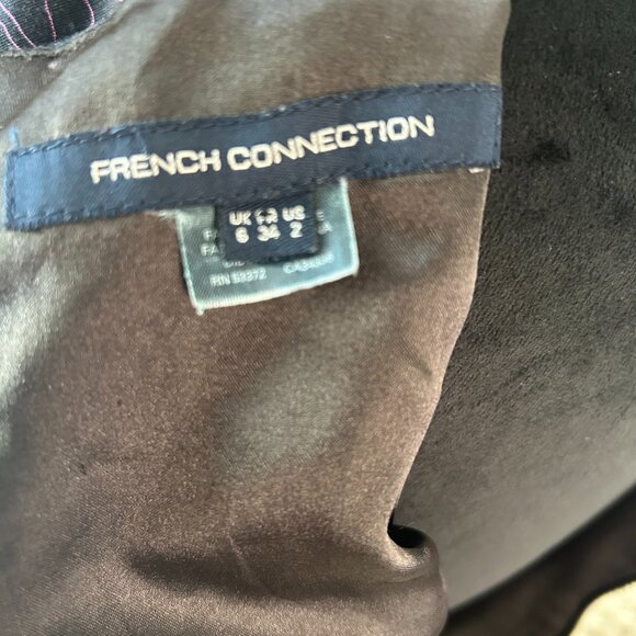 French Connection Floral Neon Midi Dress SZ6 Bodycon Short Sleeve Zip Back Chic - Picture 7 of 9